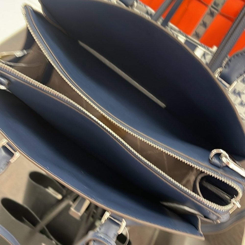 Michael Kors Sheila Medium Center Zip Satchel Crossbody Bag
Navy 
NWT - Picture 11 of 16